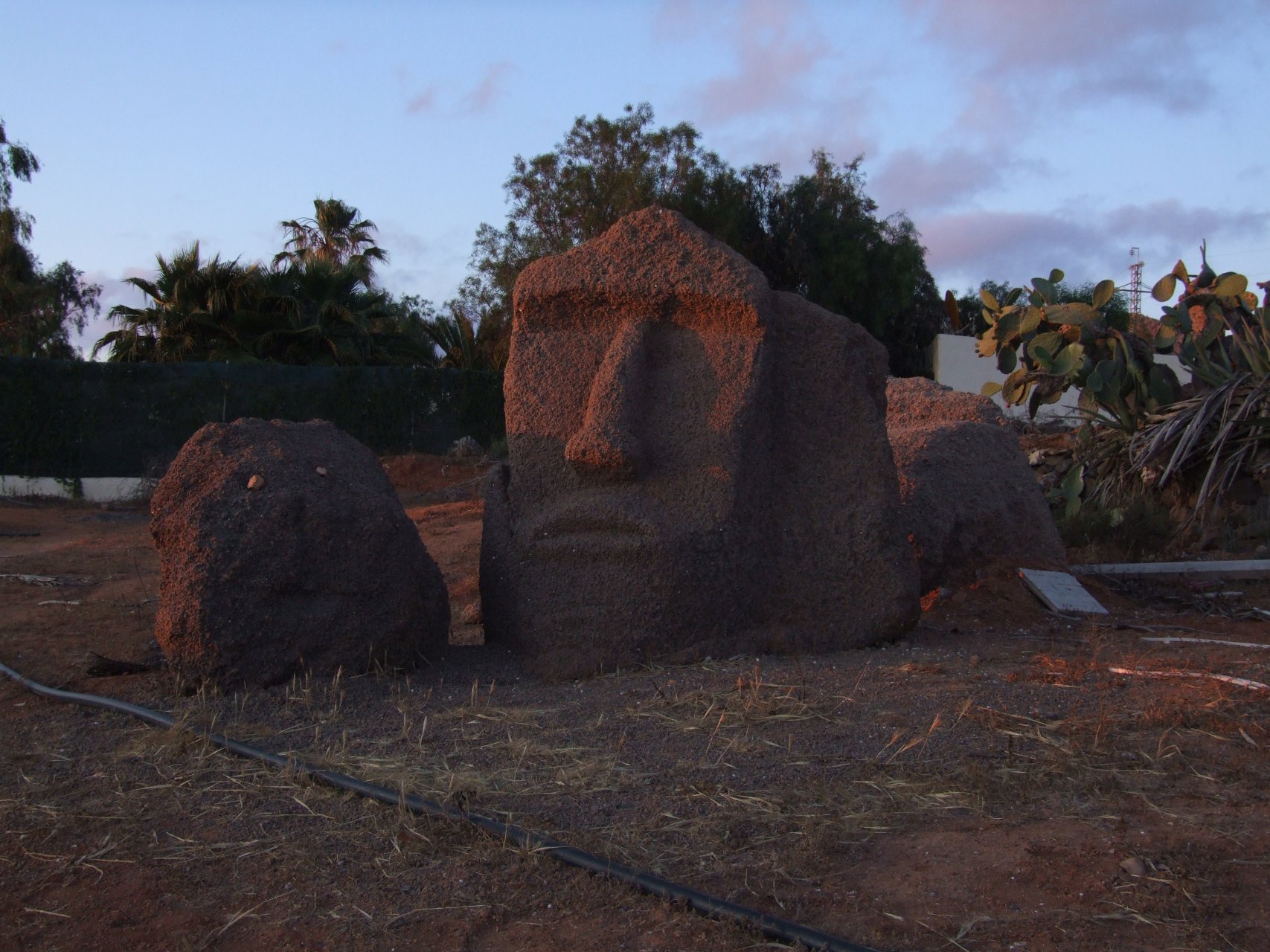 Rzeźby przypominające posągi Moai
