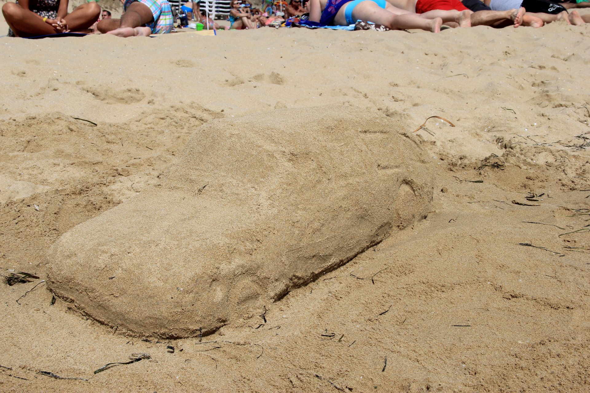 Rzeźby z piasku na plaży w Słonecznym Brzegu