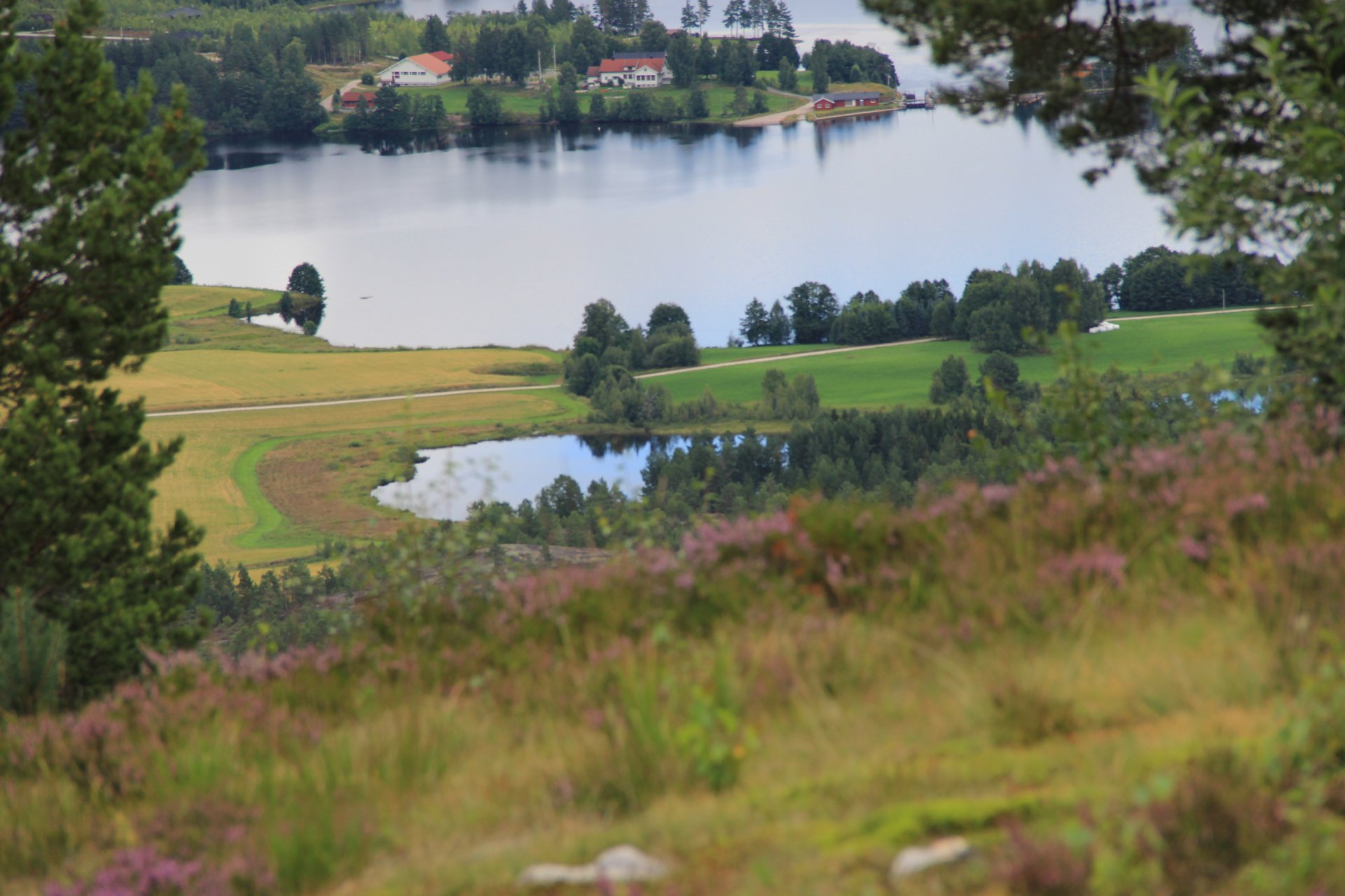 Widok z drogi na Hægefjell na jeziora Halandtjønni i Vråvatn