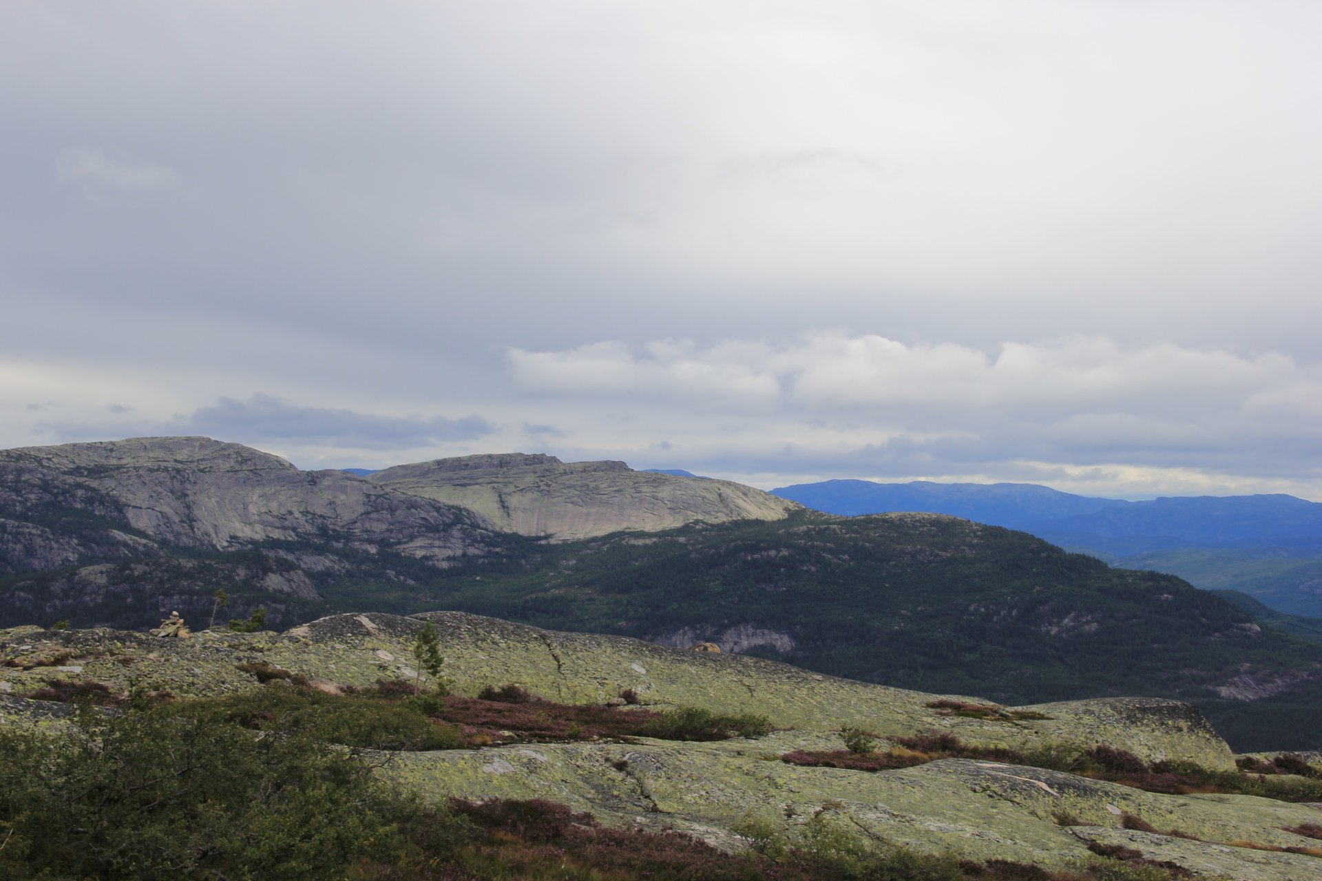 Widok z drogi na Hægefjell w kierunku północnym (w tle Roholtfjellet)