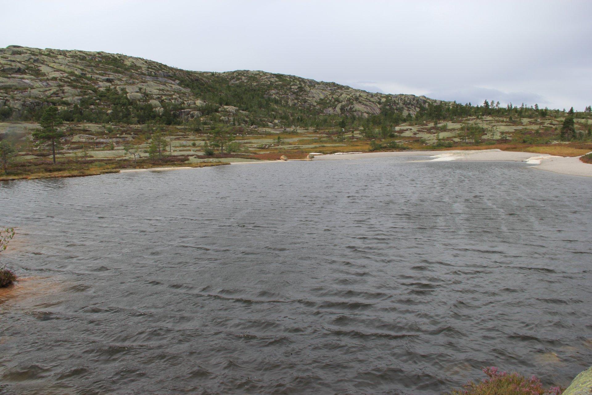 Jezioro Dagshustjønni przy drodze na Hægefjell