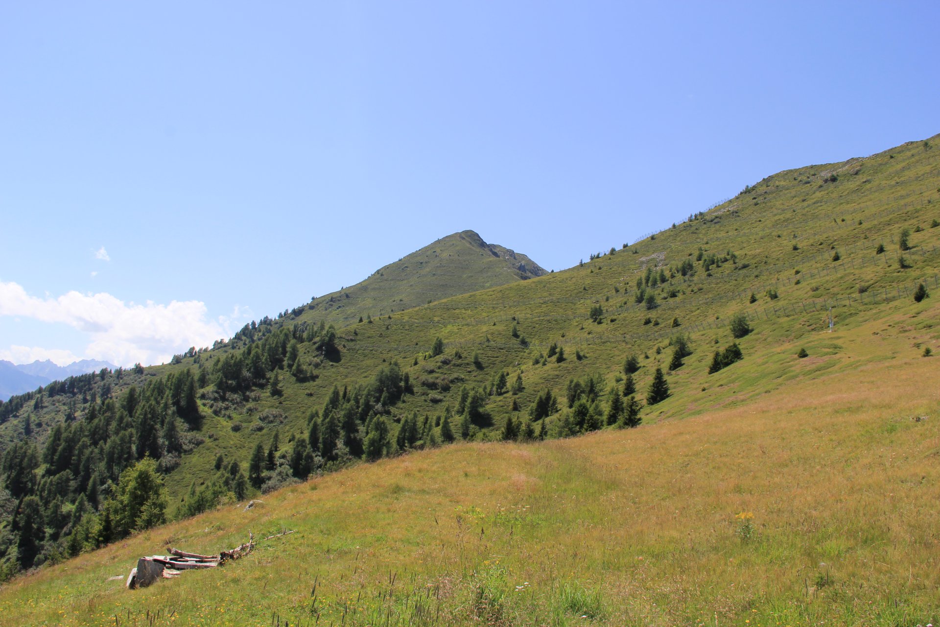Widok z Bivacco Dino Marinelli na szczyt Piz di Montes
