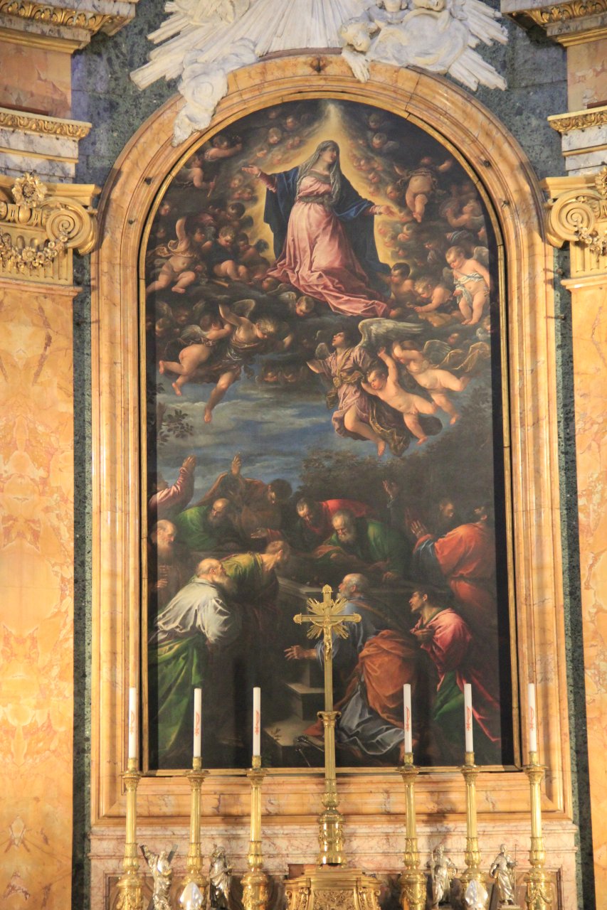 Malowidło w ołtarzu głównym w kościele św. Ludwika Króla Francji