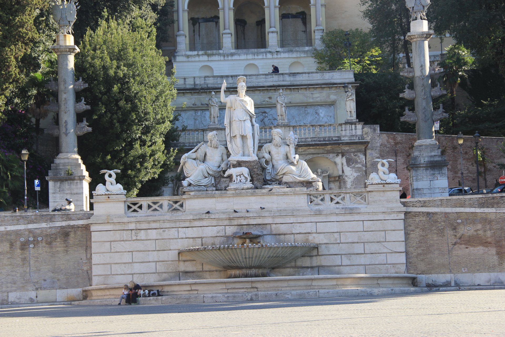 Fontanna na placu Piazza del Popollo