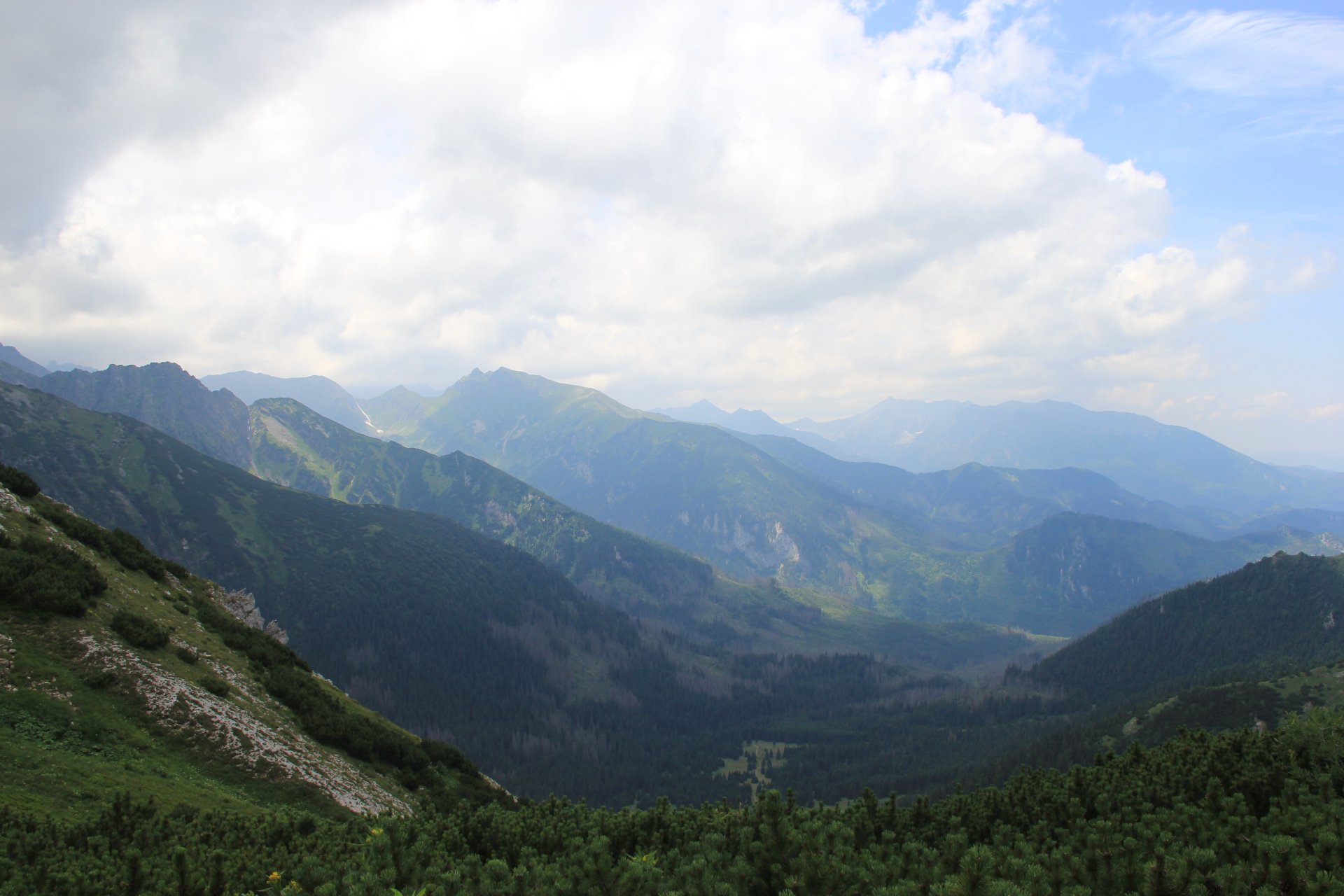 Widok z Szerokiej Przełęczy na Dolinę Mąkową