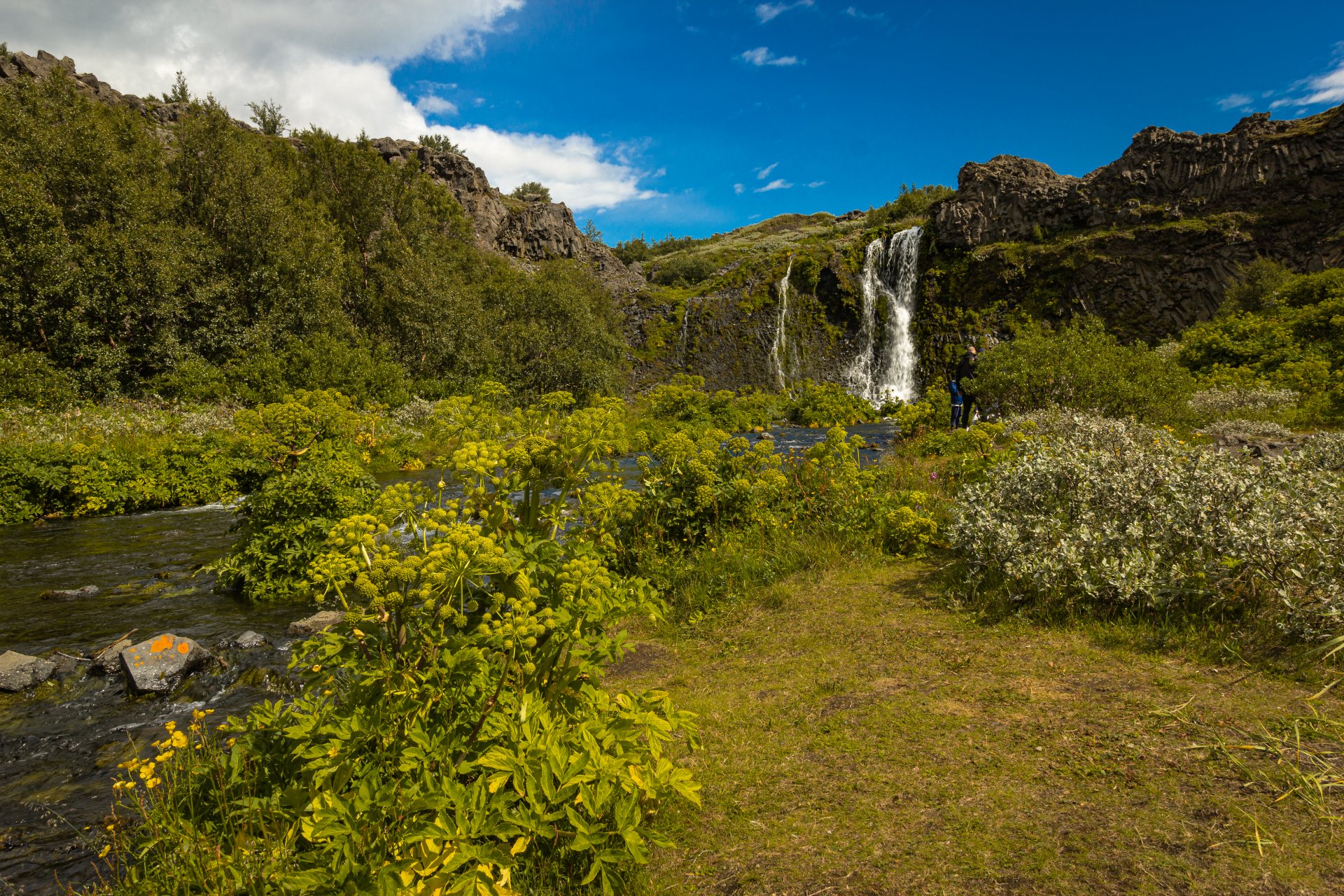 Wodospad w dolinie Gjáin