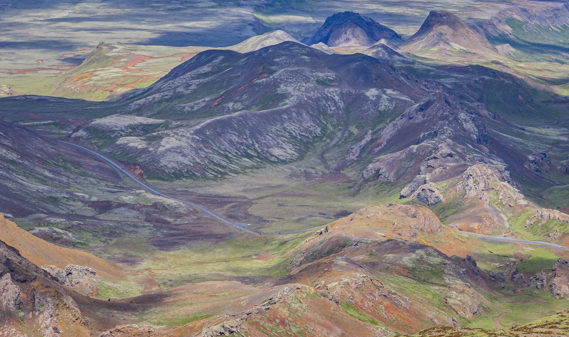 Widok z wulkanu Hengill w kierunku północnym