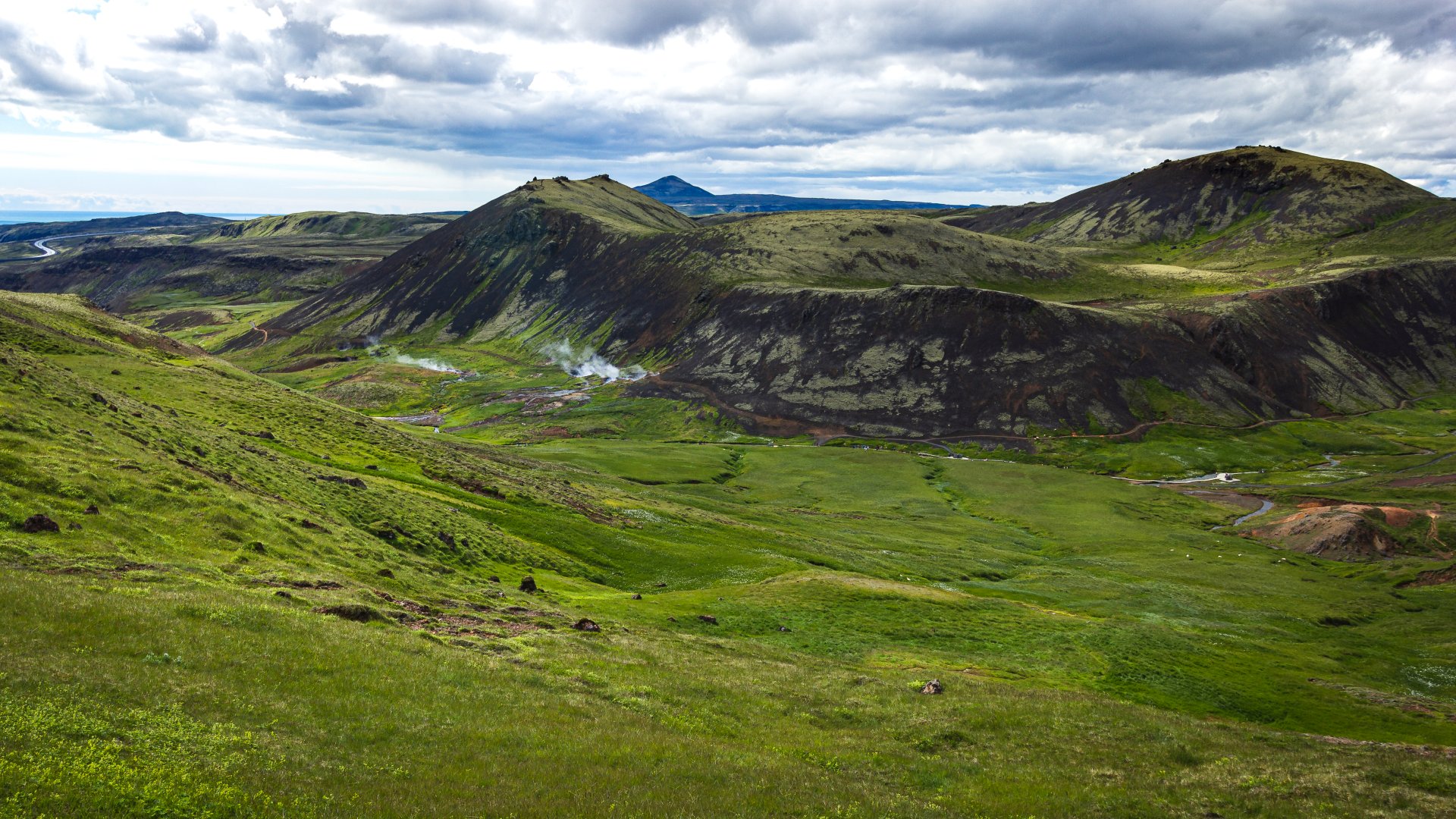 Widok na dolinę Reykjadalur