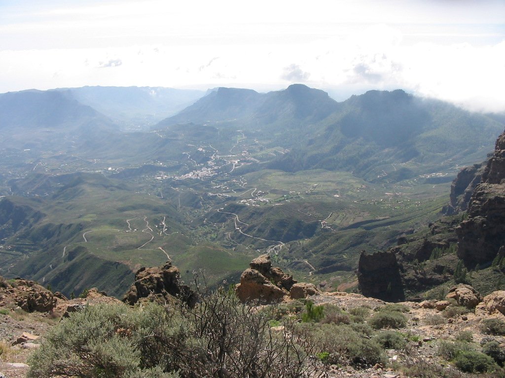 Widok z Pico de las Nieves w kierunku południowym