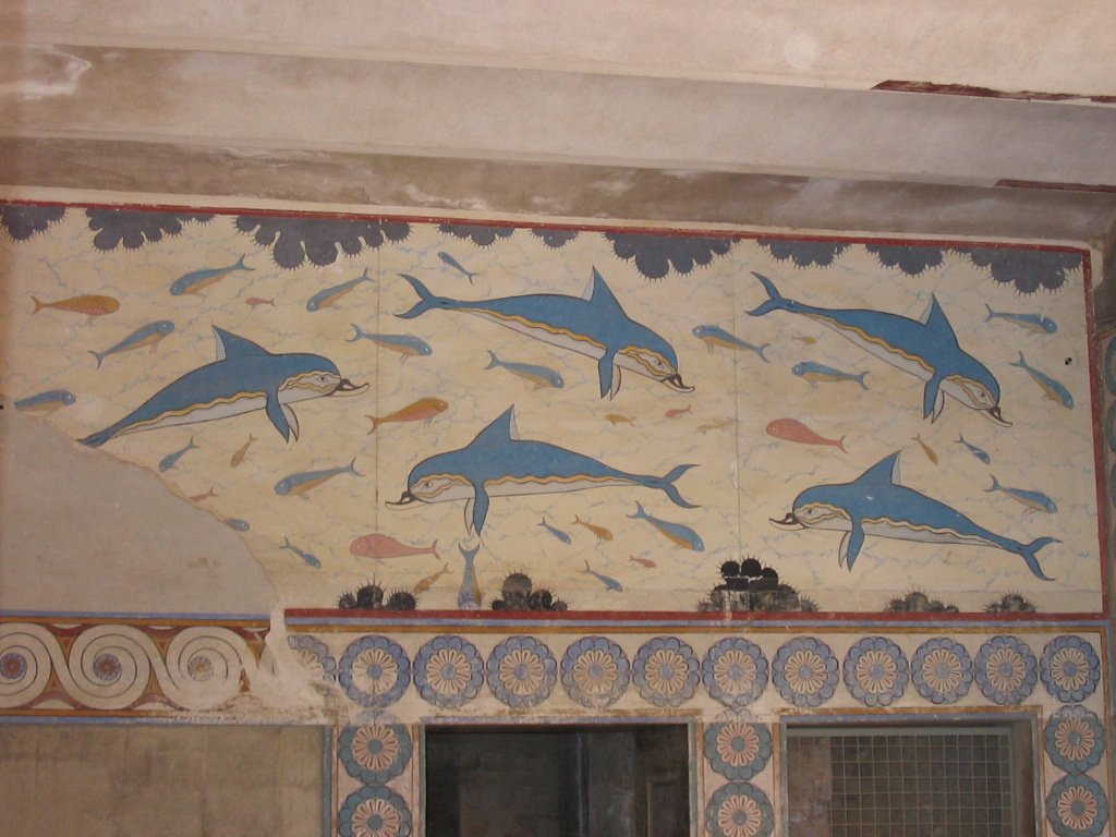 Knossós - fresk z delfinami