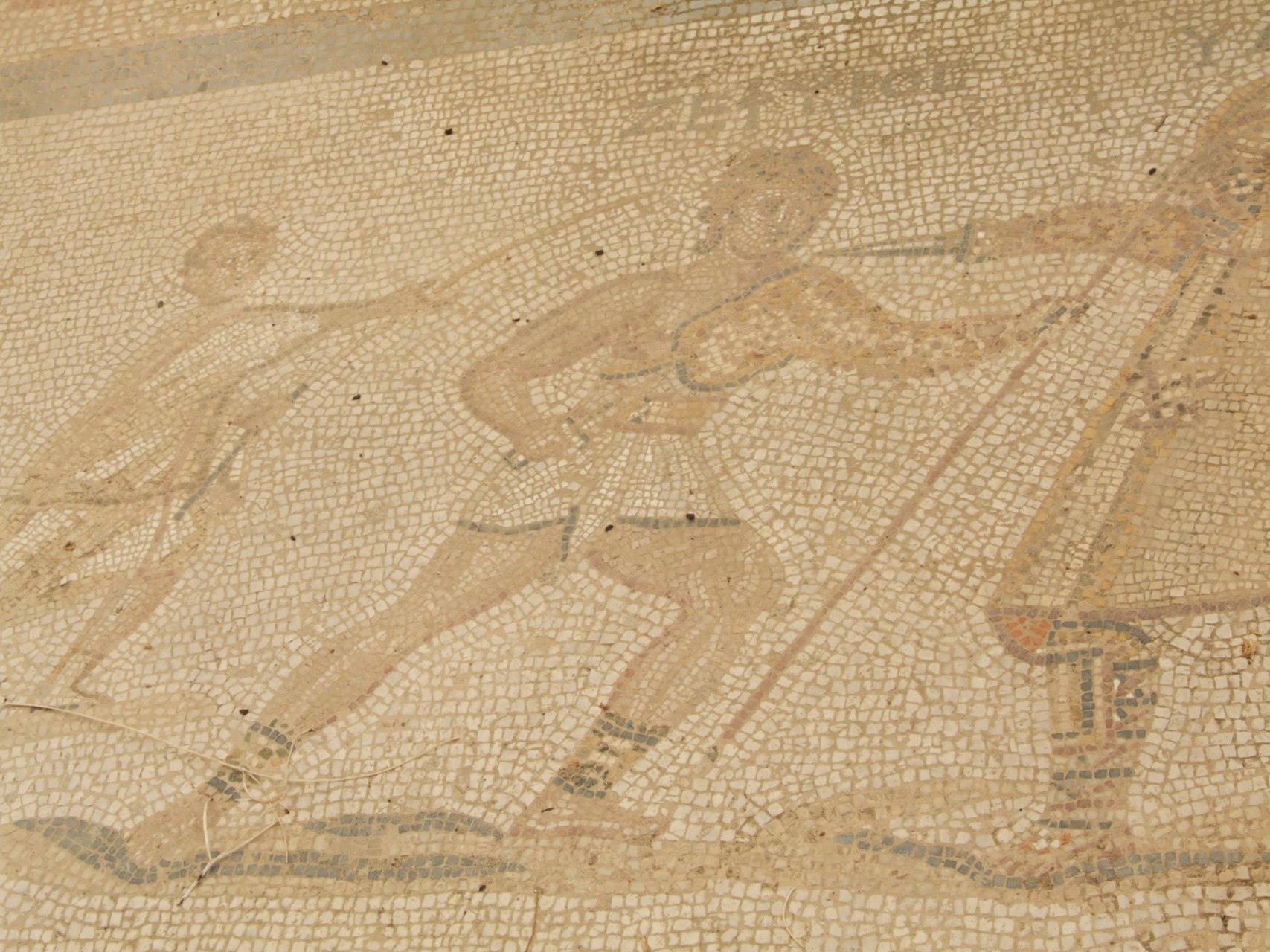 Południowo-wschodnie wykopaliska w Kos - pozostałość rzymskich mozaik podłogowych